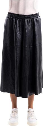 Vicolo Longuette Rok van Kunstleer - Dames - Midirokken - Zwart - L - Leer - Rokken