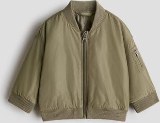 H&M Bomber Jacket in Khaki Green at Nordstrom, Size 12M