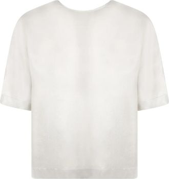 Giorgio Armani Elegante Zijden Blouse met Ellebooglengte Mouwen - Dames - Blouses - Grijs - S - Overhemden
