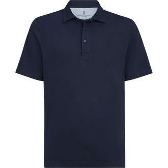 Brunello Cucinelli Polo with shirt collar in Navy Blue at Nordstrom, Size Xxx-Large Eu
