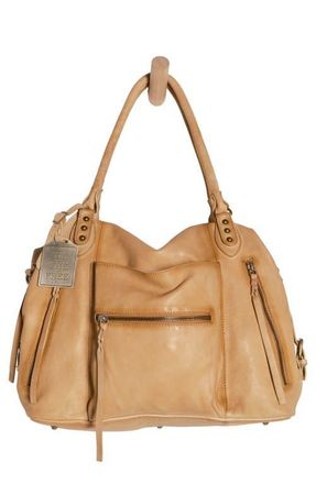 Free People We The Free Emerson Lambskin Leather Tote in Italian Straw at Nordstrom