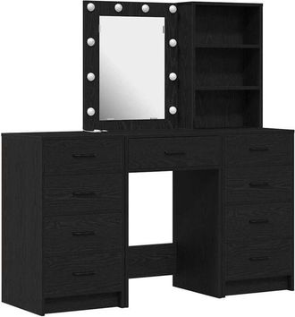 vidaXL Mesa De Tocador Con Caj&oacute;n 3 Pcs Negro 40 X 41 X 135 Cm Vidaxl