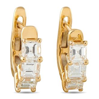 Luxury Bazaar 18K Yellow Gold 1.35ct Diamond Earrings AER-19904-Y