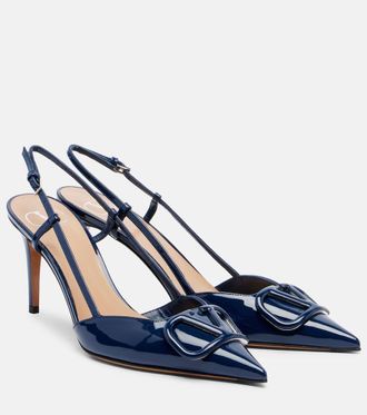 Valentino Garavani VLogo 80 patent leather slingback pumps