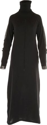 Yohji Yamamoto Maxi Dresses, female, Black, Size: M Hooded Knit Dress