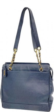 Chanel Navy Grained Calfskin Tote Bag (Pre-Owned)