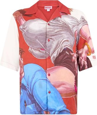 Diesel Shirt met print - Heren - Overhemden - Veelkleurig - Maat: S Zijde