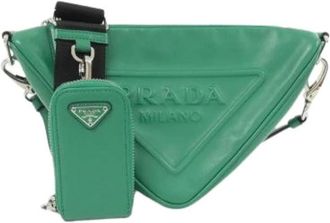Prada Pre-owned Cross Body Bags, female, Green, Size: ONE SIZE Pre-owned Vintage Shoulder Bag