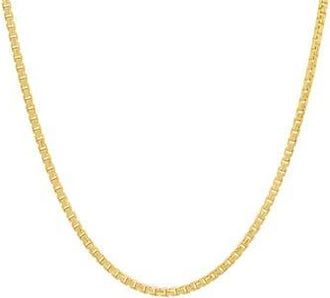 Queen Jewels 14K Yellow Gold Round Box Chain Necklace at Nordstrom Rack, Size 24
