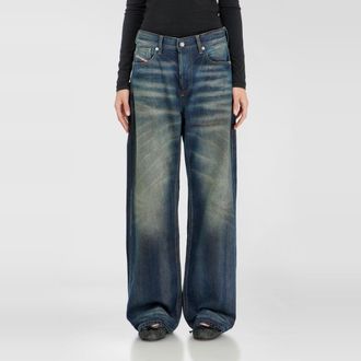 Diesel Relaxed Jeans Regular Waist 1990 D-Waigee, Dark blue, Button fly