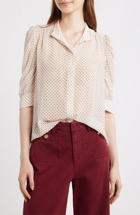 Frame Denim The Gillian Polka Dot Shirt in Cream Multi at Nordstrom, Size X-Small