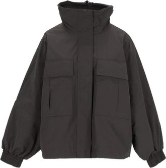 Max Mara Gewassen waterafstotende canvas jas - Dames - Regenjassen - Zwart - 3XS - Polyester - Jassen