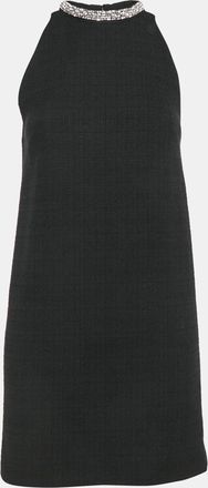 Sandro Black Tweed Embellished Collar Mini Dress