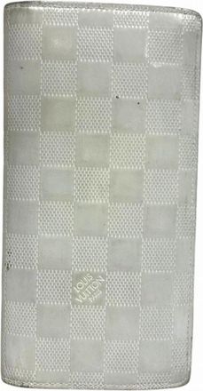 Louis Vuitton White Leather Long Wallet (Bi-Fold) (Pre-Owned)