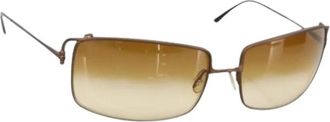 Prada Pre-owned Vintage Metalen Zonnebril - Dames - Vintage Accessoires - Bruin - ONE Size - Vintage