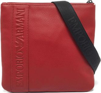 Emporio Armani Borsa messenger con logo goffrato - Rosso