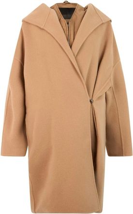 Herno Jassen, Dames, Beige, M, Wol, 3Way Jas