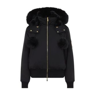 Moose Knuckles Bomber reversible de sat&eacute;n Luxe - Jackets - Mujer - Negro - S