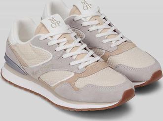 Marc O'Polo Low Top Sneaker aus Leder und recyceltem Polyester Modell MAXIMA in Hellgrau, Gr&ouml;&szlig;e 40