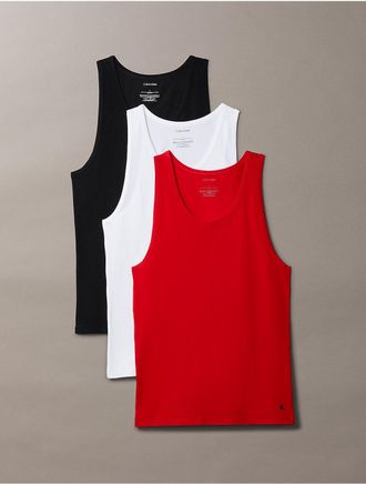 Calvin Klein Mens Cotton Stretch Blend 3-Pack Tank Top - Multi - XL