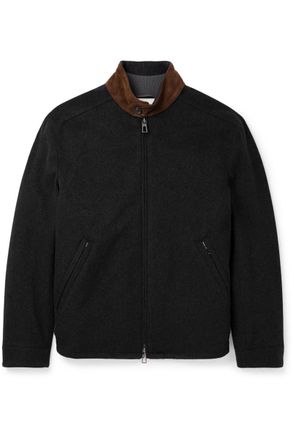 Loro Piana Roadster Suede-Trimmed Brushed-Knit Jacket with Detachable Gilet