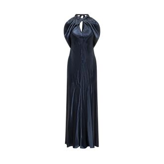 Alberta Ferretti Alberta Ferretti, Gowns, female, Blue, Size: M Silk Creponne Evening Dress