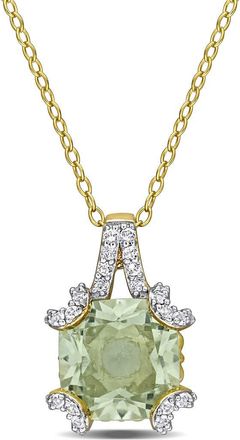 Delmar Semiprecious Stone & White Topaz Pendant Necklace in Green at Nordstrom Rack
