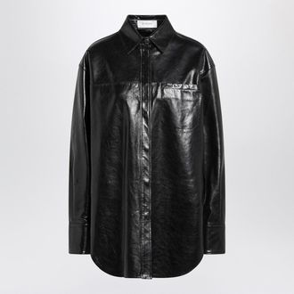 Sportmax Sportmax Black Leather Shirt Jacket