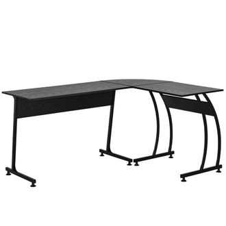 HOMCOM Mesa de ordenador 112,5x152x74 cm negro