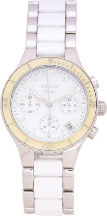 DKNY Womens Chronograph White Dial White Round 38mm