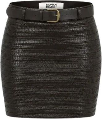 Silvian Heach Ragude Rok - Dames - Korte rokken - Bruin - S - Leer - Rokken