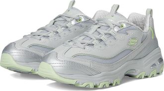 Skechers DLites Chromatic Womens Shoes Gray Silver Lime : 9 B - Medium
