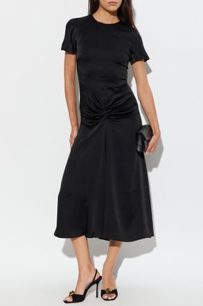 Victoria Beckham Asymmetrical Dress With Draping, Womens, Black