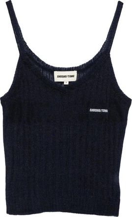 Shushu/Tong Ribbed V-neck Tank Top - Dames - Tops zonder mouwen - Blauw - S - Wol - Tops