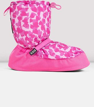 Bloch BLOCH Adult Confetti Hearts Print Warm Up Booties, Pink Hearts Nylon