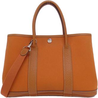 Herm&egrave;s Orange Potiron Toile Officier Tote Bag (Pre-Owned)