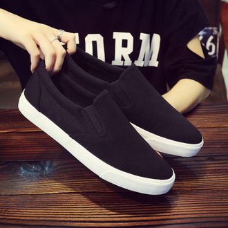 Generic Mens Slip-On Casual Loafers Comfortable Work Shoes Lightweight Breathable Shallow Mouth Design for Everyday Wear Black