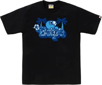 A Bathing Ape Palm Resort Camo Milo on Bape T-Shirt Black 0ZXTEMX01410QBKX