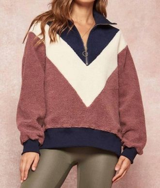 Promesa Chloe Chevron Colorblock Pullover In Multi