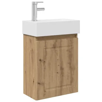 vidaXL M&oacute;dulo De Ba&ntilde;o Con Grifer&iacute;a Roble Artisan 45,5 X 22,5 X 84 Cm Vidaxl