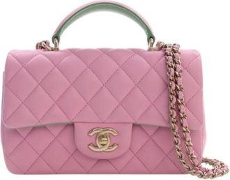 Chanel Pre-owned Vintage Quilted Satchel - Dames - Vintage Handtas - Roze - ONE Size - Vintage