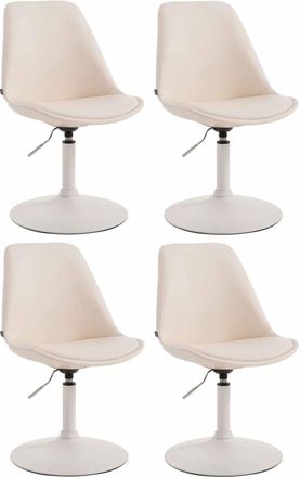 Clp Clp - Set De 4 Sillas Lounge Maverick En Polipiel Crema Blanco