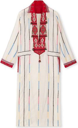 Fortela Adish Bicolor Muslin Caftan Dress in Ecru at Nordstrom, Size 40 Eu
