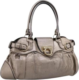 Ferragamo Pre-owned Hand Bag - Dames - Vintage Handtas - Geel - ONE Size - Leer - Vintage