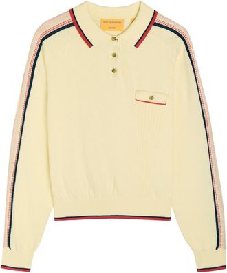 Guest In Residence Relay Cotton and Cashmere-blend Polo Jumper - Yellow - XS (UK6 / XS)