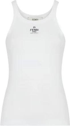 Fendi Sleeveless Tops, female, White, Size: XS T-Shirts