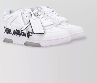 Off-white leather out of office for walking low-top sneakers