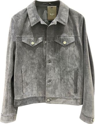 Berluti Blue-Gray Suede Jacket Size S