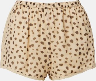Poss&eacute; Priscilla leopard-print silk shorts