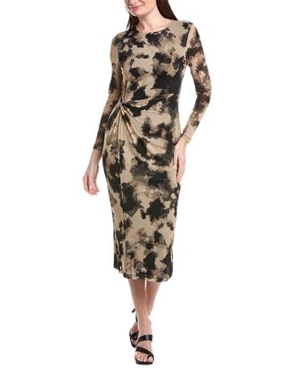 Kenneth Cole Printed Mesh Midi Dress